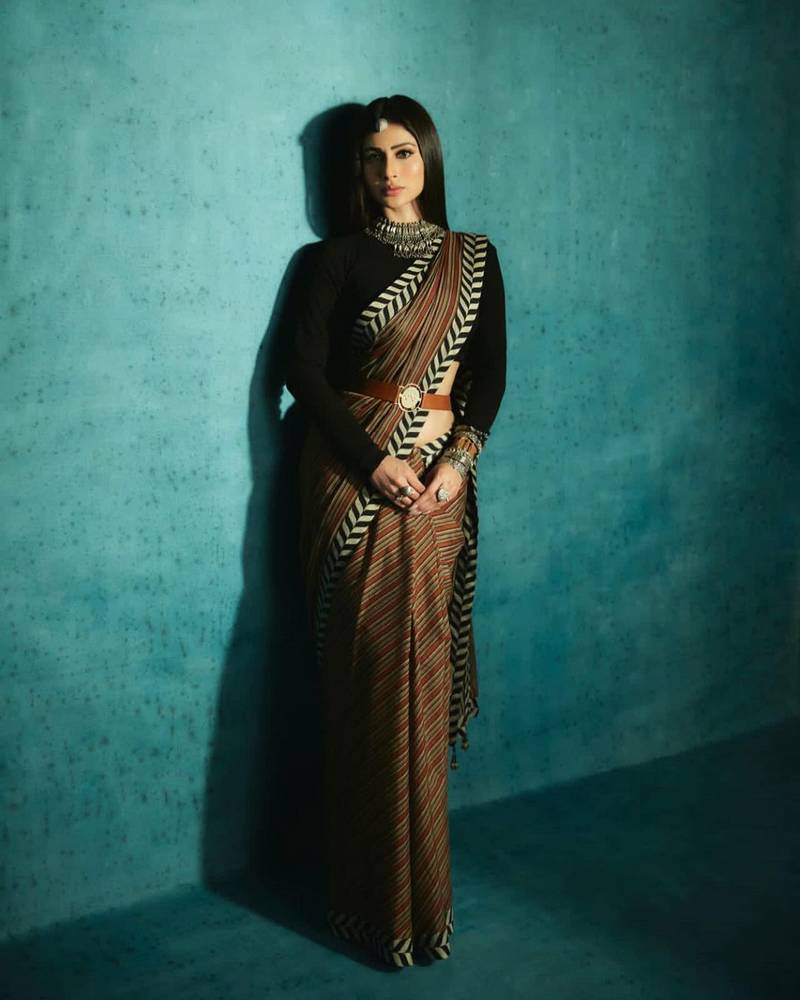 MONI ROY BROWN BEAUTIFUL SILK SAREE 