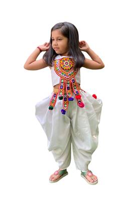 Aglare Dhoti Top top and pant set for babygirl,girls small girls,kids cord set.Saga White 4