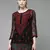 Hand Crafted Black & Red Georgette Lucknowi Chikankari Indian Women Short Kurti With Slip