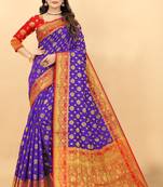 Dark Mauve Purple All Over Design Soft Kanjivaram Silk Saree