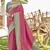 Pink woven Banarasi silk blend saree with blouse