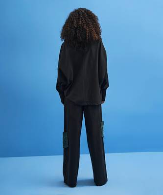 Black Shoji Patchwork Trousers 3