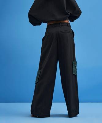 Black Shoji Patchwork Trousers 6