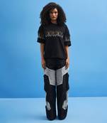 Black Structured Layered Trousers