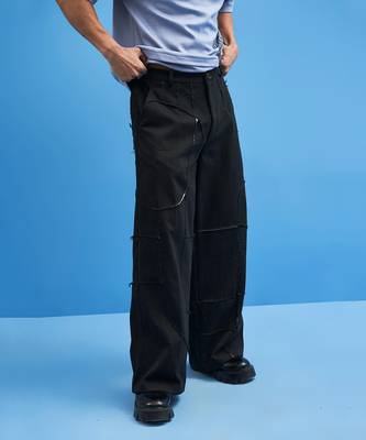 Black Shoji All-Over Patchwork Trousers 5