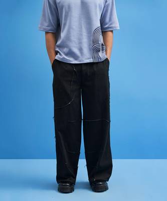 Black Shoji All-Over Patchwork Trousers 6