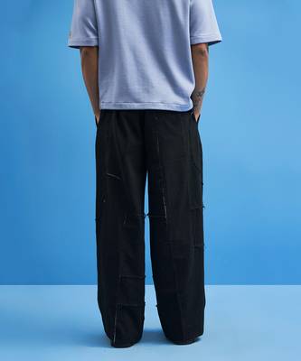 Black Shoji All-Over Patchwork Trousers 7