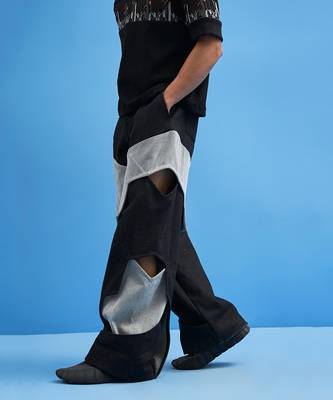 Black Structured Layered Trousers 5