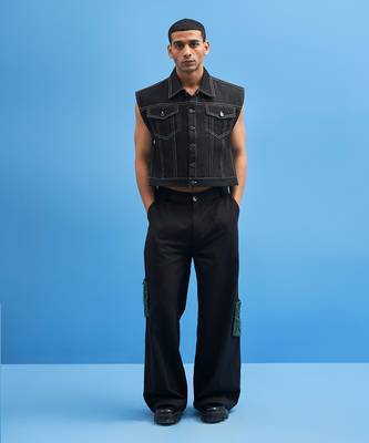 Denim Tie-Up Cropped Jacket 1