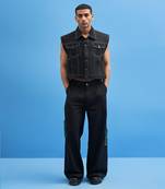 Denim Tie-Up Cropped Jacket