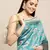 Turquoise Woven Silk Blend Saree With Blouse