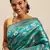 Teal Woven Silk Blend Saree With Blouse