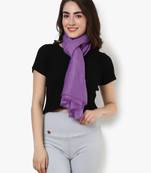 Women Pure Silk with Cotton Purple Scarf