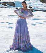 Lavender Viscose Georgette  Lehenga Set