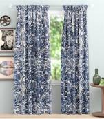 SB interio Blue Color Premium Satin Digital Print Combo Pack 5 Foot Size Window Curtain