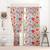 SB interio Red Flower Premium Satin Digital Print Combo Pack 5 Foot Size Window Curtain