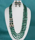 Green cubic zirconia necklace-sets
