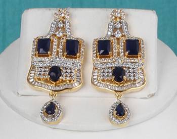 Blue cubic zirconia necklace-sets 3