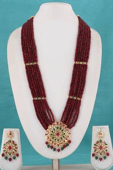 Red cubic zirconia necklace-sets