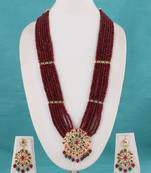 Red cubic zirconia necklace-sets