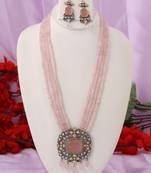 Pink cubic zirconia necklace-sets
