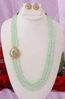 Green cubic zirconia necklace-sets