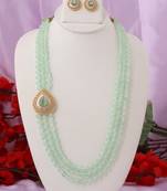 Green cubic zirconia necklace-sets