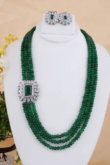 Green cubic zirconia necklace-sets