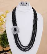 Black cubic zirconia necklace-sets