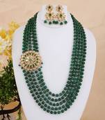 Green cubic zirconia necklace-sets