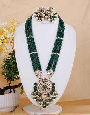 Green cubic zirconia necklace-sets 1