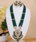 Green cubic zirconia necklace-sets