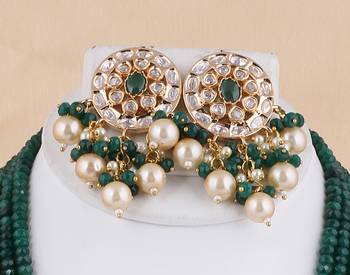 Green cubic zirconia necklace-sets 3
