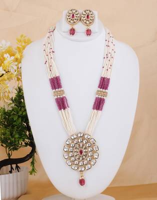 Pink cubic zirconia necklace-sets 1