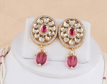 Pink cubic zirconia necklace-sets 3