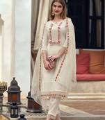 White embroidered cotton salwar
