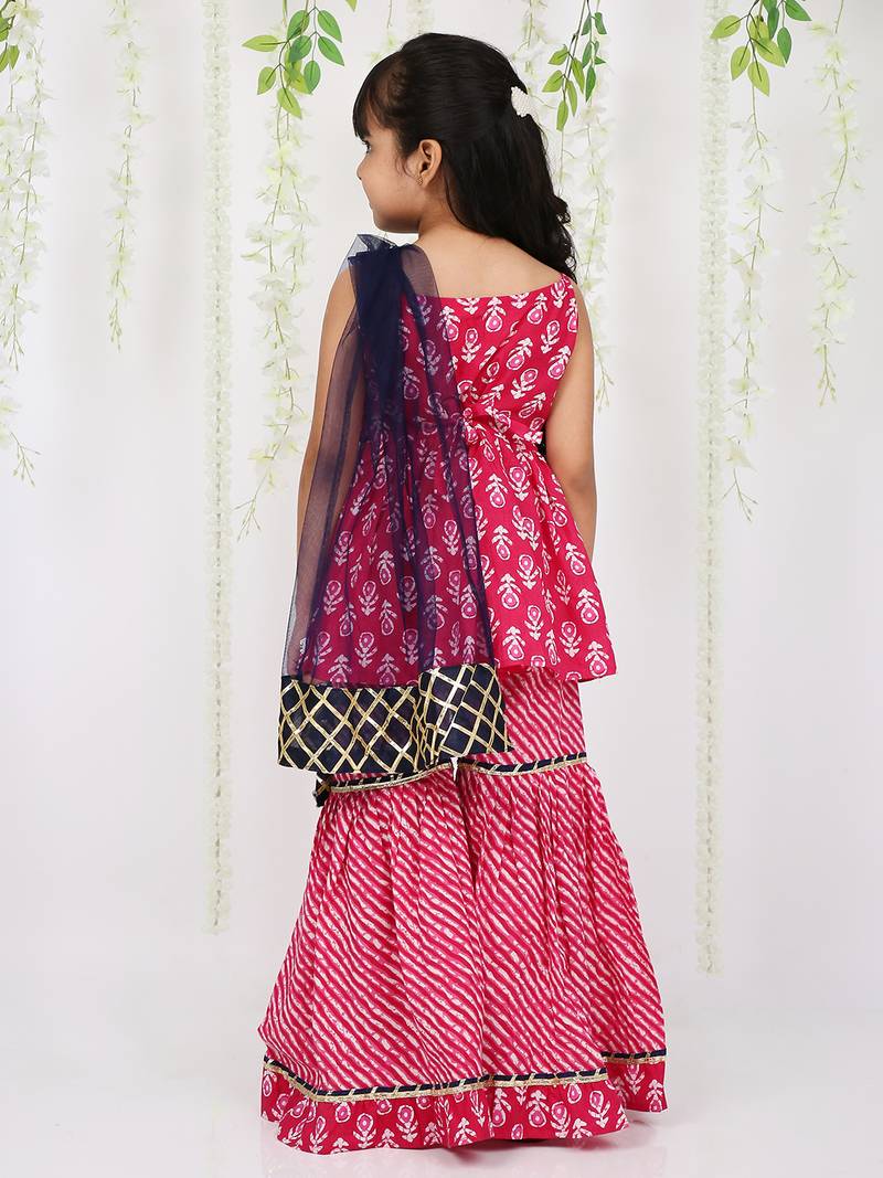 KID1 Pari Peplum Sharara set With Dupatta