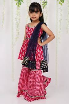 KID1 Pari Peplum Sharara set With Dupatta