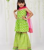 KID1 Pari Peplum Sharara set With Dupatta