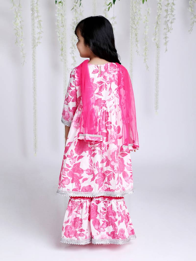 KID1 Rose Pink kurti sharara