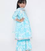 KID1 Rose Blue kurti sharara