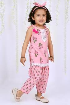 KID1 Summer Blossom kurti salwar with hair band