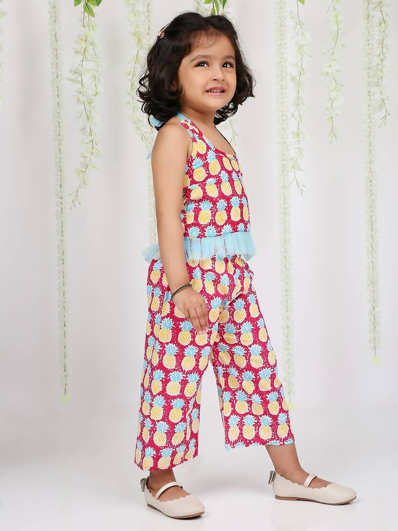 KID1 Pina colada halter neck top with pant