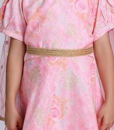 KID1 Princess Floral Gown With Belt And Sequins Dupatta