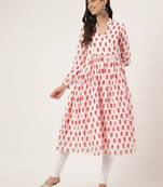 White printed cotton cotton-kurtis