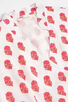 White printed cotton cotton-kurtis