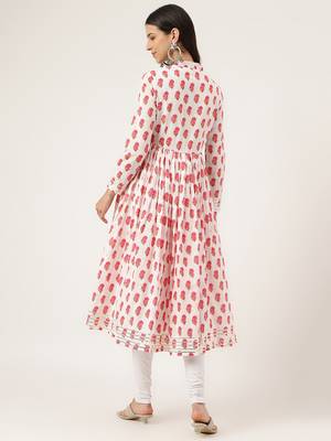 White printed cotton cotton-kurtis 4