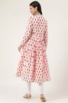White printed cotton cotton-kurtis