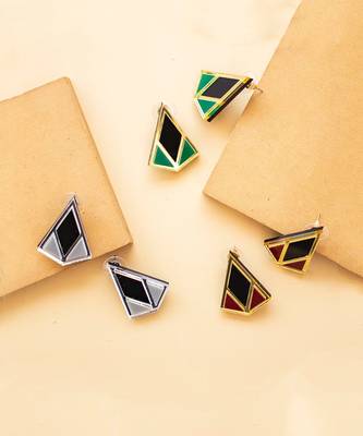 Minimal Stud Green Acrylic Earring 2