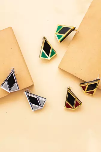 Minimal Stud Green Acrylic Earring